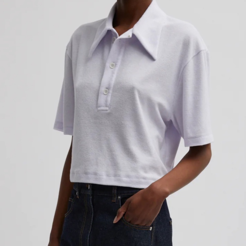 NWT Tibi Dry Loop Terry Easy Polo